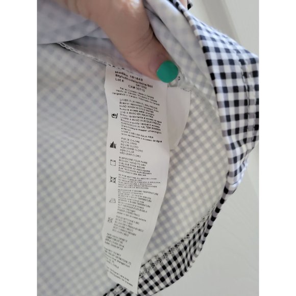 Joseph Ribkoff Black white check button front career blouse top size NEW - Picture 10 of 10